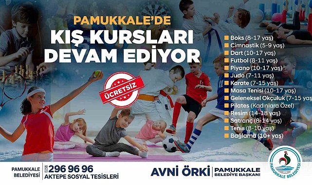 Pamukkale'de kış dönemi kurslarına başvurular devam ediyor