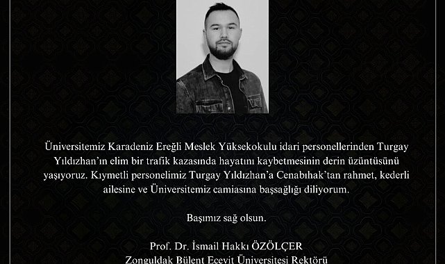Rektör Özölçer'den taziye mesajı