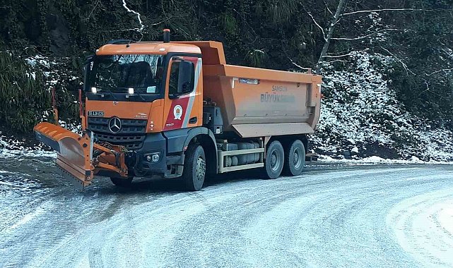 Samsun'da karla mücadele