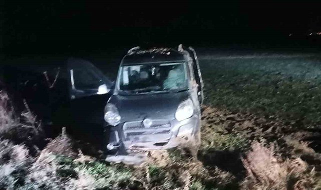 Şarampole giren hafif ticari araçta 3 kişi yaralandı
