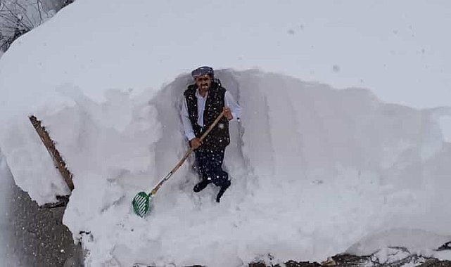 Şemdinli'de evler kara gömüldü