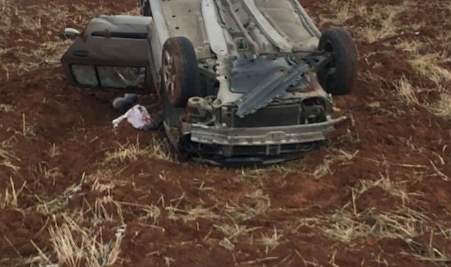 Takla atan araçtan emniyet kemeri sayesinde kurtuldu