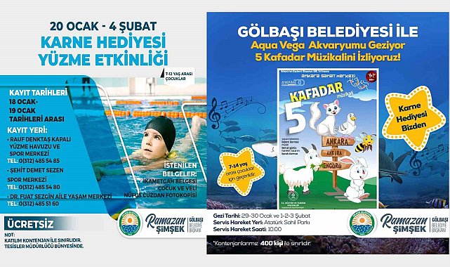 Yarıyıl tatilinde öğrencilere hediyeleri Gölbaşı Belediyesinden