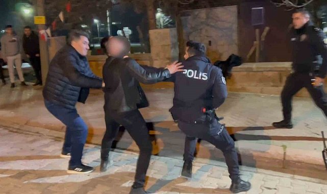 Yeni yılın ilk saatlerinde Aksaray'daki hareketli dakikalar kamerada