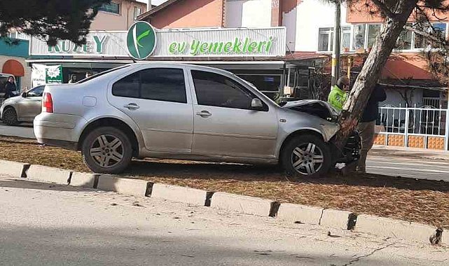 Yoldan çıkan otomobil, ağaca çarptı: 1 yaralı