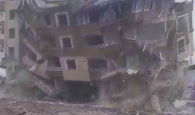 6 katlı binanın yerle bir olduğu anlar kamerada