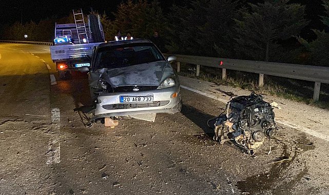 Ağaca çarpan otomobilin motoru yerinden fırladı: 1'i ağır 5 yaralı
