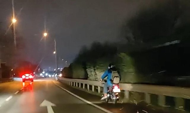 Arıza yapan motosikletle kilometrelerce seyir etti