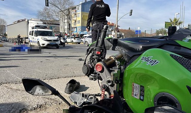 Çarptığı yaya öldü, motosikletli ise ağır yaralandı