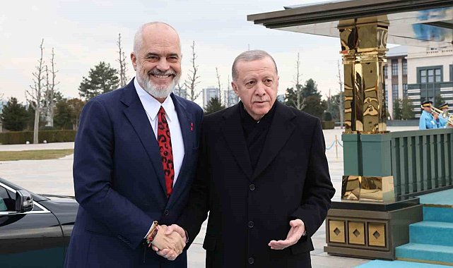 Cumhurbaşkanı Erdoğan, Arnavutluk Başbakanı Edi Rama'yı resmi törenle karşıladı