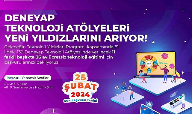 Deneyap teknoloji atölyeleri başvuruları başladı