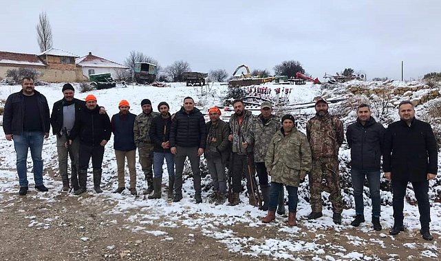 Dinar'da domuzlara karşı sürek avı başlatıldı