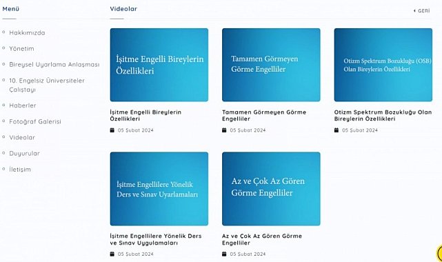 Engelli Öğrenciler Birimi'nden özel gereksinimli öğrencisi olan akademisyenler için bilgilendirme videoları