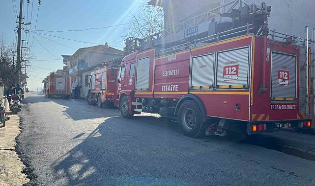 Erbaa'da tek katlı evde yangın