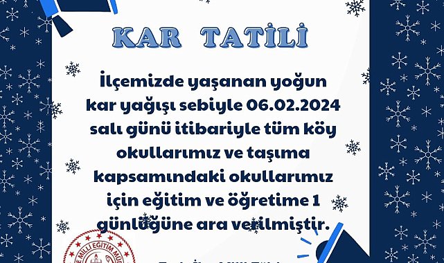 Erciş'te eğitime kar tatili