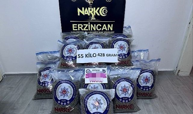 Erzincan'da 55 kilo uyuşturucu skunk ele geçirildi