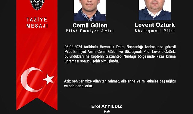 Helikopter kazasında şehit olan polislerin isimleri açıklandı