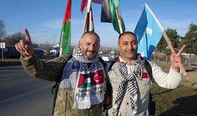 İstanbul'dan Ankara'ya Filistin'e özgürlük için yürüyorlar: 270 kilometre geride kaldı