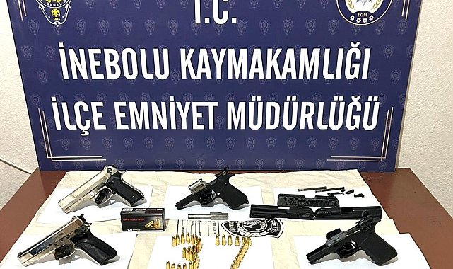 Kastamonu'da 4 adet ruhsatsız tabanca ele geçirildi