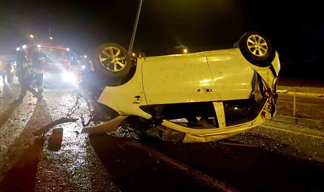Kontrolden çıkan araç metrelerce savruldu: 1 yaralı