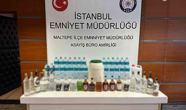 Maltepe'de sahte içki operasyonu: 73 litre sahte alkol ele geçirildi