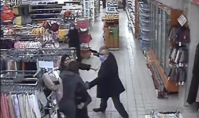 Marketteki dehşet anları kamerada