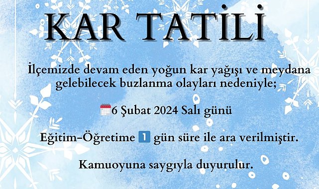 Muradiye'de eğitime kar tatili