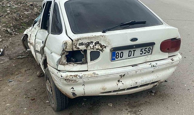 Osmaniye'de kontrolden çıkan otomobil takla attı:1 yaralı