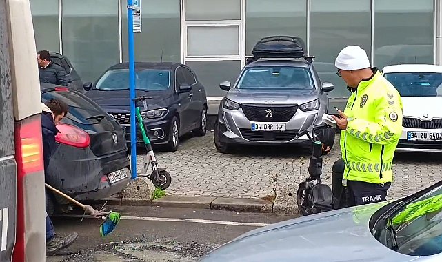 Polisten takdir edilecek hareket: Mikserden yere dökülen betonu temizletti