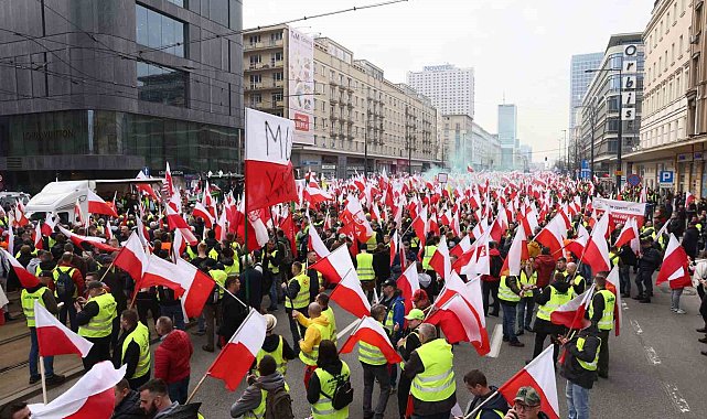 Polonyalı çiftçiler AB'nin tarım politikalarını ve Ukrayna'dan yapılan ithalatı protesto etti