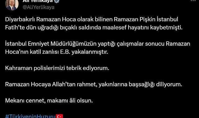 Ramazan Pişkin'in katil zanlısı yakalandı