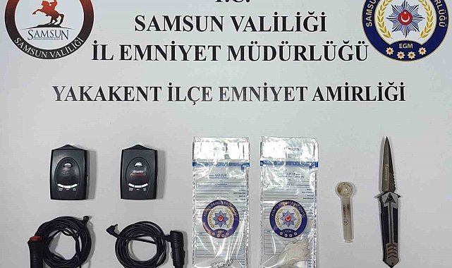 Samsun'da 2 adet radar tespit cihazı ve uyuşturucu madde ele geçti