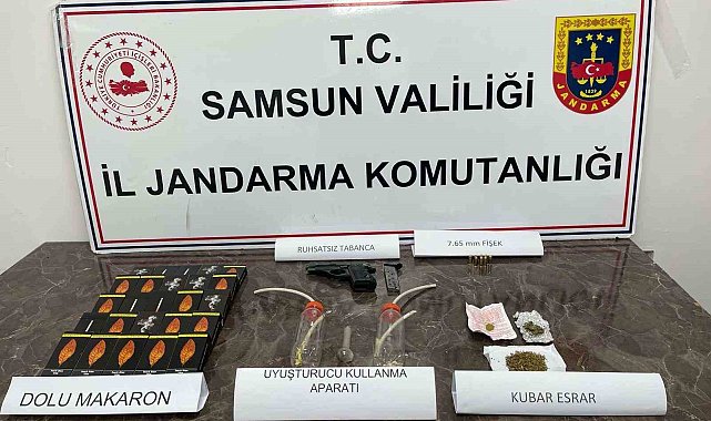 Samsun'da jandarma bir evde uyuşturucu ve silah ele geçirdi