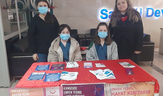 Sarıgöl'de kanser için farkındalık standı açıldı
