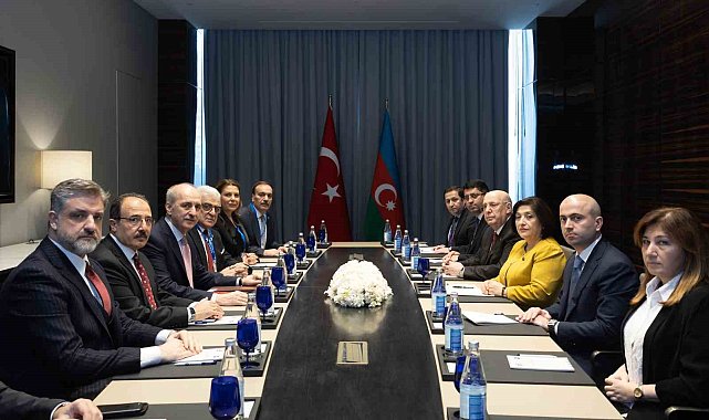 TBMM Başkanı Kurtulmuş, Azerbaycan Milli Meclisi Başkanı Gafarova ile görüştü
