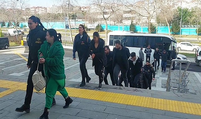 Tekirdağ merkezli 7 ildeki "KAFES-36" operasyonunda 18 kişi adliyede