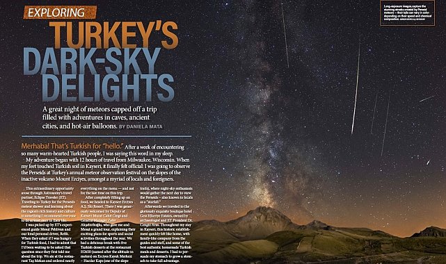 Türkiye'nin incisi Erciyes, Astronomiy Magazine'de boy gösterdi