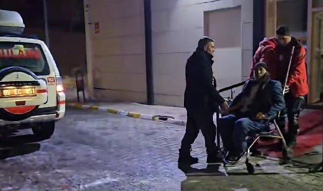Van'da göğüs ağrısı olan hastaya snowtrack ambulansla ulaşıldı
