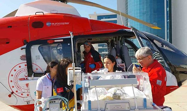 15 günlük bebek hava ambulans helikopter ile İstanbul'a sevk edildi