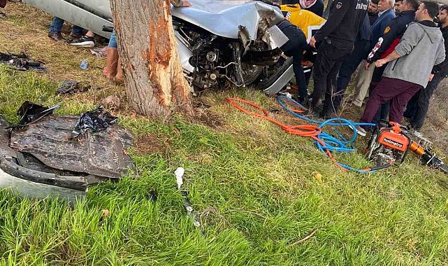 Ağaca çarpan otomobil sürücüsü ağır yaralandı