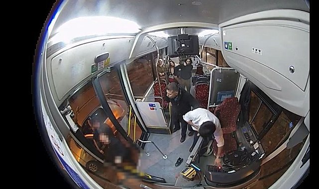 Başakşehir'de İETT otobüs şoförünü bıçaklanma anı kamerada