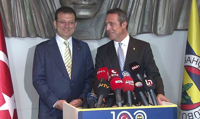 Başkan İmamoğlu'ndan sarı lacivertli kravatıyla Başkan Ali Koç'a ziyaret