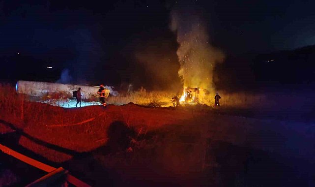 Bursa'da kontrolden çıkarak devrilen azot yüklü tanker patladı: 1 ölü
