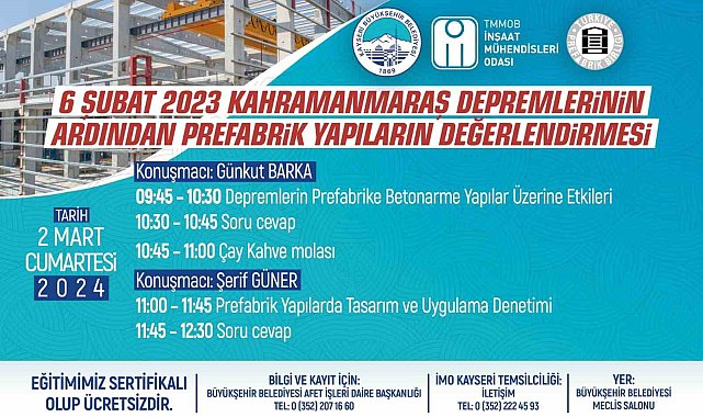 Büyükşehir'den 'Prefabrik Yapıların Değerlendirmesi' semineri