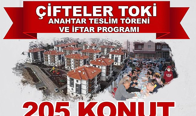 Çifteler'de 205 adet TOKİ konutunun anahtarı teslim edilecek