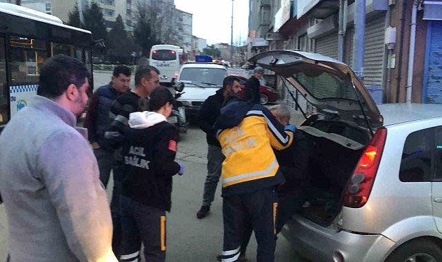 Çöp konteynerine çarpan alkollü sürücü yaralandı