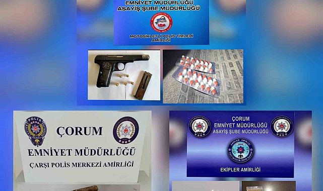 Çorum polisinden 'şok' denetim: Onlarca silah ele geçirildi