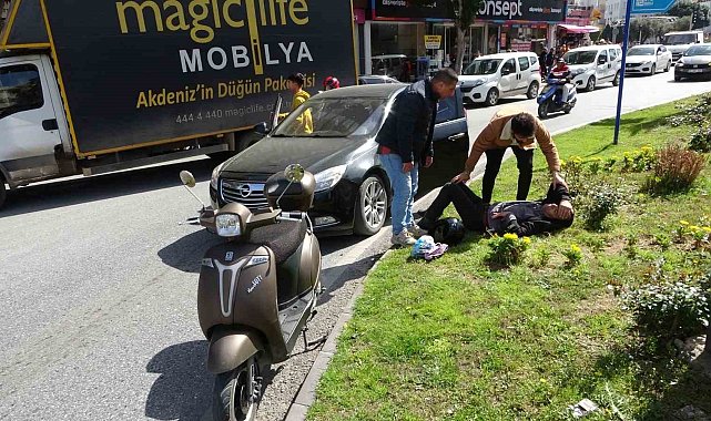Devrilen motosikletin sürücüsü yaralandı