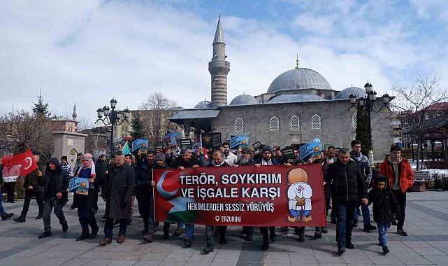 Erzurum'dan Filistin'e destek yürüyüşü