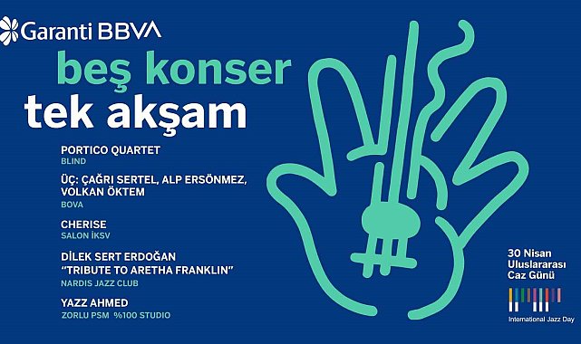 Garanti BBVA, Uluslararası Caz Günü'nü tek akşamda 5 konserle kutlayacak